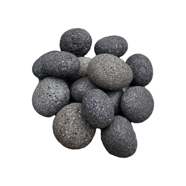 Black lava pebbles